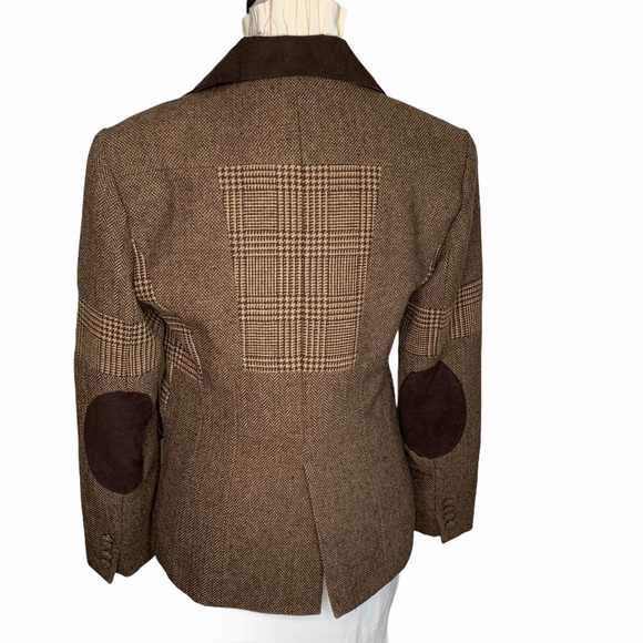 Braefair Tweed Wool Blend Equestrian Riding Button Blazer Brown Jacket Size 4 - Picture 2 of 16